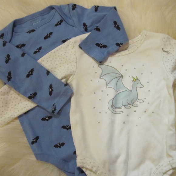 Other - bats and dragon onsie  set of 3 6-12….